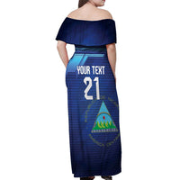Nicaragua Football Custom Off Shoulder Maxi Dress Come On Los Pinoleros