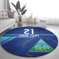 Nicaragua Football Custom Round Carpet Come On Los Pinoleros