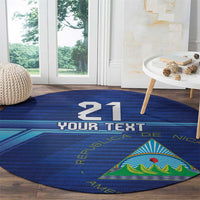 Nicaragua Football Custom Round Carpet Come On Los Pinoleros