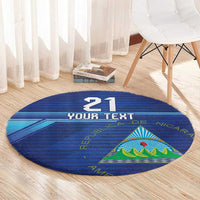 Nicaragua Football Custom Round Carpet Come On Los Pinoleros
