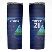 Nicaragua Football Custom Skinny Tumbler Come On Los Pinoleros