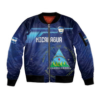 Nicaragua Football Custom Sleeve Zip Bomber Jacket Come On Los Pinoleros