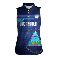 Nicaragua Football Custom Women Sleeveless Polo Shirt Come On Los Pinoleros