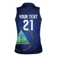 Nicaragua Football Custom Women Sleeveless Polo Shirt Come On Los Pinoleros