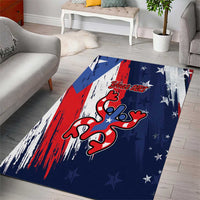 Personalized Puerto Rico American Area Rug Boricua Taino Frog