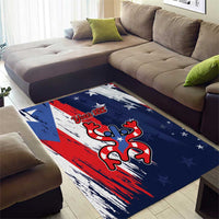 Personalized Puerto Rico American Area Rug Boricua Taino Frog