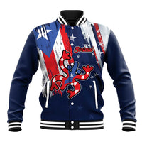 Personalized Puerto Rico American Baseball Jacket Boricua Taino Frog