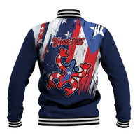 Personalized Puerto Rico American Baseball Jacket Boricua Taino Frog