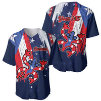 Personalized Puerto Rico American Baseball Jersey Boricua Taino Frog