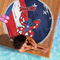 Personalized Puerto Rico American Beach Blanket Boricua Taino Frog