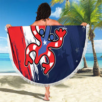 Personalized Puerto Rico American Beach Blanket Boricua Taino Frog