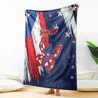 Personalized Puerto Rico American Blanket Boricua Taino Frog
