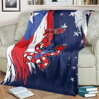 Personalized Puerto Rico American Blanket Boricua Taino Frog