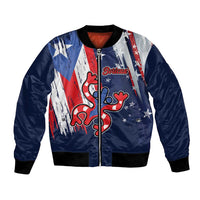 Personalized Puerto Rico American Bomber Jacket Boricua Taino Frog