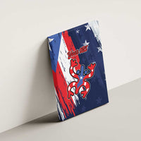 Personalized Puerto Rico American Canvas Wall Art Boricua Taino Frog