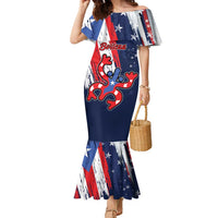 Personalized Puerto Rico American Family Matching Mermaid Dress and Hawaiian Shirt Boricua Taino Frog