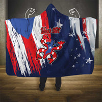 Personalized Puerto Rico American Hooded Blanket Boricua Taino Frog