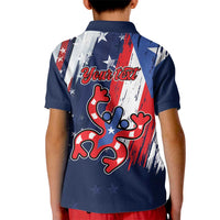 Personalized Puerto Rico American Kid Polo Shirt Boricua Taino Frog