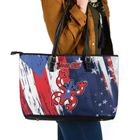 Personalized Puerto Rico American Leather Tote Bag Boricua Taino Frog