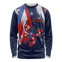 Personalized Puerto Rico American Long Sleeve Shirt Boricua Taino Frog