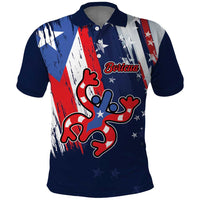 Personalized Puerto Rico American Polo Shirt Boricua Taino Frog