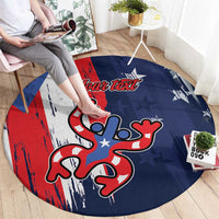 Personalized Puerto Rico American Round Carpet Boricua Taino Frog