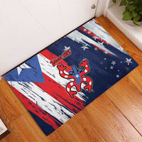Personalized Puerto Rico American Rubber Doormat Boricua Taino Frog