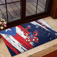 Personalized Puerto Rico American Rubber Doormat Boricua Taino Frog