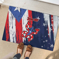 Personalized Puerto Rico American Rubber Doormat Boricua Taino Frog