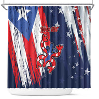 Personalized Puerto Rico American Shower Curtain Boricua Taino Frog