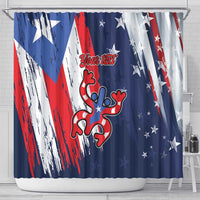 Personalized Puerto Rico American Shower Curtain Boricua Taino Frog