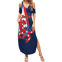 Personalized Puerto Rico American Summer Maxi Dress Boricua Taino Frog