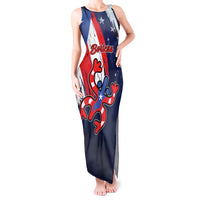 Personalized Puerto Rico American Tank Maxi Dress Boricua Taino Frog