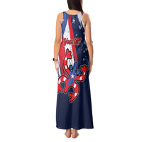 Personalized Puerto Rico American Tank Maxi Dress Boricua Taino Frog