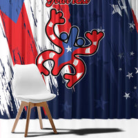 Personalized Puerto Rico American Window Curtain Boricua Taino Frog