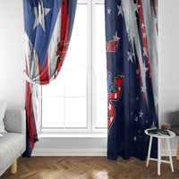 Personalized Puerto Rico American Window Curtain Boricua Taino Frog