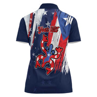 Personalized Puerto Rico American Women Polo Shirt Boricua Taino Frog