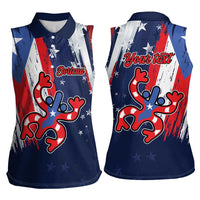 Personalized Puerto Rico American Women Sleeveless Polo Shirt Boricua Taino Frog