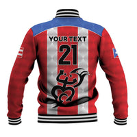 Puerto Rico Football Custom Baseball Jacket Come On El Huracan Azul