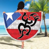 Puerto Rico Football Custom Beach Blanket Come On El Huracan Azul