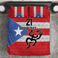 Puerto Rico Football Custom Bedding Set Come On El Huracan Azul
