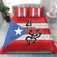 Puerto Rico Football Custom Bedding Set Come On El Huracan Azul
