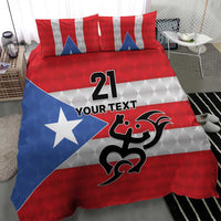Puerto Rico Football Custom Bedding Set Come On El Huracan Azul