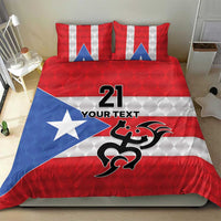 Puerto Rico Football Custom Bedding Set Come On El Huracan Azul