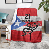 Puerto Rico Football Custom Blanket Come On El Huracan Azul