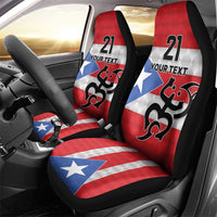 Puerto Rico Football Custom Car Seat Cover Come On El Huracan Azul