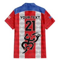 Puerto Rico Football Custom Family Matching Mermaid Dress and Hawaiian Shirt Come On El Huracan Azul