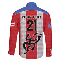 Puerto Rico Football Custom Family Matching Off The Shoulder Long Sleeve Dress and Hawaiian Shirt Come On El Huracan Azul