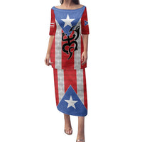 Puerto Rico Football Custom Family Matching Puletasi and Hawaiian Shirt Come On El Huracan Azul