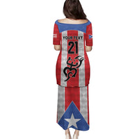 Puerto Rico Football Custom Family Matching Puletasi and Hawaiian Shirt Come On El Huracan Azul